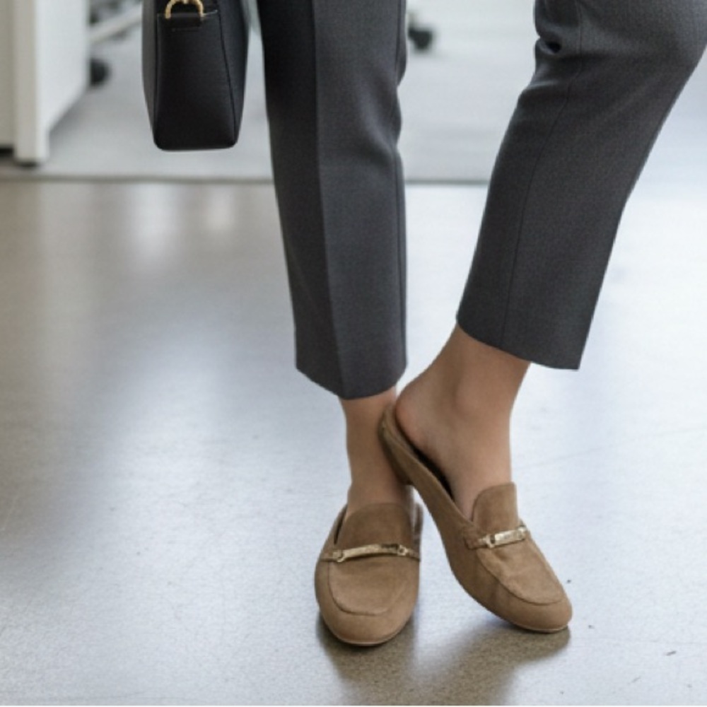 Michael Kors Cream and Brown Mules Sz 10